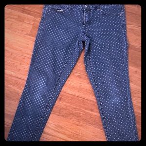 Polka dot blue jeans
